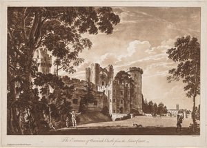 Vistas do Castelo de Warwick: A entrada do Castelo de Warwick do Tribunal Inferior, 1776. de Paul Sandby