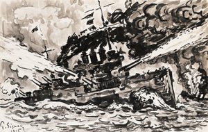 Lutador de navio de guerra de Paul Signac