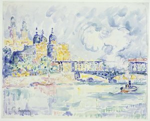 O Sena com o Trocadéro e a Ponte de Passy em Paris de Paul Signac
