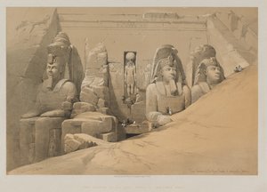 Egito e Núbia, Volume II: Elevação Frontal do Grande Templo de Aboo Simbel, Núbia de Paul Signac