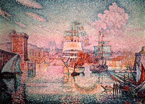 Entrada para o porto de Marselha, 1911 de Paul Signac
