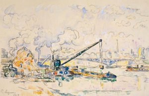 A ponte mirabeau. Bancada de areia de Paul Signac