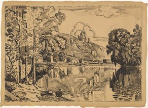 Les Andelys em uma manhã de verão de Paul Signac