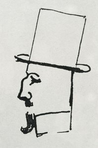 Retrato de Félix Fénéon (tinta no papel) de Paul Signac