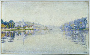 Riverside, the Seine and Herblay Painting de Paul Signac (1863-1935) 1889 Sun. 0,33x0,55 m Paris, musee d