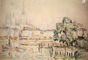 Rouen (aguarela sobre papel) de Paul Signac