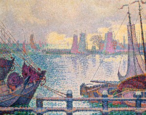 O porto de Volendam, 1896 de Paul Signac
