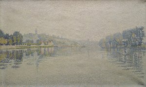 Vista do Sena em Herblay, 1889 de Paul Signac