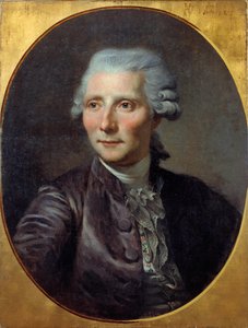 Retrato do homem (anteriormente identificado com Pierre Augustin Caron de Beaumarchais (1732 - 1799). Pintura de Paul Constant Soyer (1823-1903) (da pintura de Jean Baptiste Greuze), óleo sobre tela