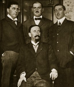Francisco Madero e três de seus filhos, Gustavo, Gabriel e Evaristo, no Astor Hotel, em Nova York, em março de 1911 de Paul Thompson
