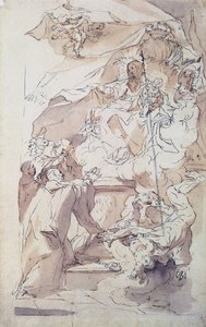 A Virgem e o Menino Jesus com São Bernardo, século XVIII.