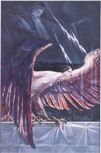 Ariel como uma harpia, ilustração de The Tempest, 1908