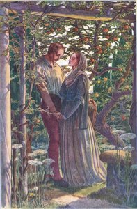 Encontro justo das afeições mais raras, ilustração de The Tempest, 1908 de Paul Vincent Woodroffe