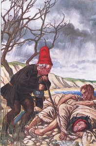 Quatro pernas e duas vozes: Um monstro muito delicado !, ilustração de The Tempest, 1908 de Paul Vincent Woodroffe