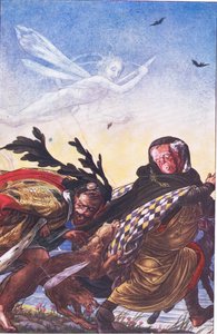 Fúria! Fúria! Lá, tirano, lá Hark! Ouça !, ilustração de The Tempest, 1908 de Paul Vincent Woodroffe