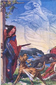 Fúria! Fúria! Lá, tirano, lá Hark! Ouça !, ilustração de The Tempest, 1908