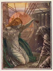 Ilustração para "O Antigo Marinheiro" de Coleridge (litografia a cores) de Paul Vincent Woodroffe