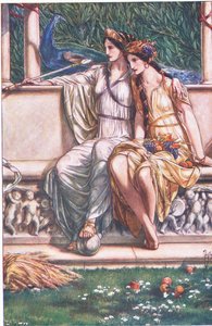 Juno, Ceres e a máscara das ninfas e Reaper, ilustração da tempestade, 1908