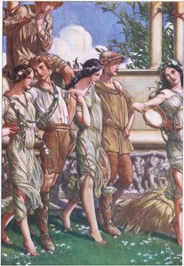 Juno, Ceres e a máscara das ninfas e Reaper, ilustração da tempestade, 1908