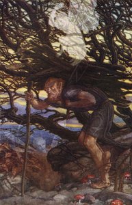 A Tempestade de William Shakespeare, Ato II, Cena 2 (lito colorido) de Paul Vincent Woodroffe
