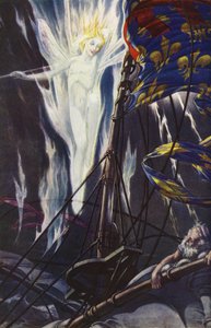 The Tempest by William Shakespeare, Acto I, Cena 2 (color litho) de Paul Vincent Woodroffe