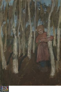 Rapariga numa floresta de bétulas de Paula Modersohn Becker