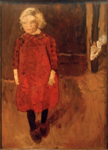 Garota de pé na frente de um galpão de cabra de Paula Modersohn Becker