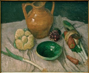 Natureza morta com legumes e louça de barro de Paula Modersohn-Becker