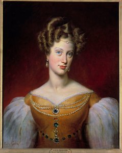Retrato de Marie Caroline, Princesa de Bourbon - Sicília e Duquesa de Berry (1798-1870) Pintura de Paulin Guerin (1783-1855) 1819 Sol. 0,69x0,54 m
