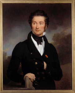 Retrato do escritor Charles Nodier (1780-1844) Realizou um salão de cabeleireiro onde os grandes artistas românticos (Hugo, Lamartine, Vigny...) Pintura de Paulin Guerin (1783-1855) do século XIX. Paris, biblioteca do Arsenal.