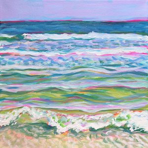 Ondas coloridas do oceano