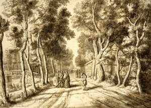 Bezuidenhoutseweg vista em direção a Wassenaar, 1756 de Paulus Constantijn la Fargue