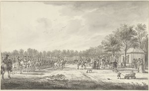Revista da cavalaria pelo Príncipe Guilherme V sobre o Malieveld em Haia, 1770 de Paulus Constantijn la Fargue