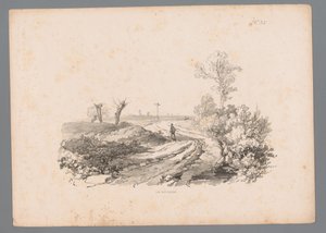 Paisagem com figura com bengala numa estrada de campo
Estudos da paisagem por Paulus Lauters (título da série)
Nouvelle suite de 40 études de paysages par P. Lauters (título da série) de Paulus Lauters