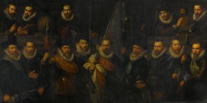 Oficiais e outros guardas civis do III Distrito de Amesterdão, sob o Comando do Capitão Jacob Gerritsz Hoyngh e do Tenente Nanningh Florisz Cloeck de Paulus Moreelse