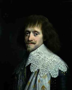 Retrato de um cavalheiro com um colarinho de renda alto (óleo sobre tela) de Paulus Moreelse