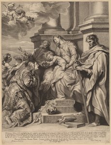 Santa Rosália Coroada pelo Menino Jesus de Paulus Pontius, after Sir Anthony van Dyck