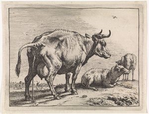 vaca mijando O livreto Bullen (título da série) de Paulus Potter