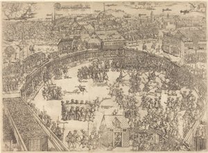 O lugar do torneio na cidade de Zwickau de Paulus Reinhart