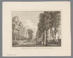 Vista do Doelen em Amersfoort Atiradores Doelen em Amersfoort para ser visto de dentro. 1759 (título no objeto)