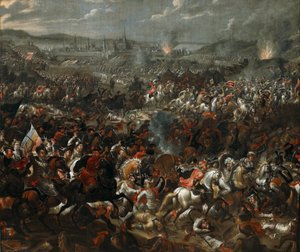 A Batalha de Viena em 12 de Setembro de 1683, ca. 1683-84 (óleo sobre tela) de Pauwel Casteels