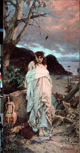 "Medusa" Representação de um dos Gorgons com olhos hipnóticos - Pintura de Pavel Alexandrovich Svedomsky (1849-1904) 1882 Galeria Estadual Tretyakov, Moscou