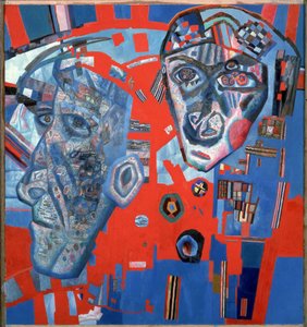 "Deux tetes" Peinture de Pavel Nikolayevich Filonov (1883-1941) 1925 Museu Estatal Russo de São Petersburgo de Pawel Nikolajewitsch Filonow
