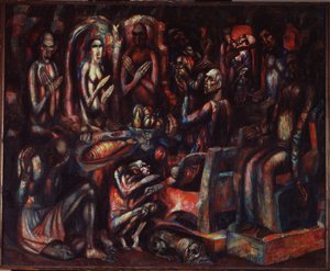 "La Fete des Rois" (Festa dos Reis) Peinture de Pavel Nikolayevich Filonov (1883-1941) 1913 Museu Estatal da Rússia, São Petersburgo de Pawel Nikolajewitsch Filonow