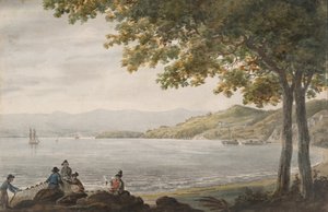 Pescadores de Shad na margem do rio Hudson, 1811-ca. 1813. de Pavel Petrovic Svin