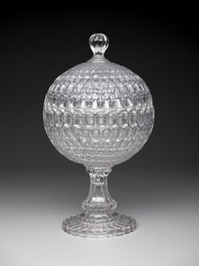 Compota coberta com "Argus", c.1855-75 (vidro prensado) de Pears and Co. Pittsburgh Bakewell