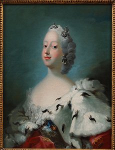 ""Retrato de Louise of Great Britain, Queen of Denmark (1724-1751)"" Pintura de Peder Als (1726-1776) por volta de 1750 A coleção David