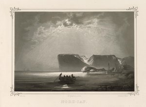 Nordcap. Ilustração retirada do livro Norge fremstillet i Tegninger av Asbjørnsen, P.Chr. og utgitt av Chr. Tønsberg (no, 1848) de Peder Balke