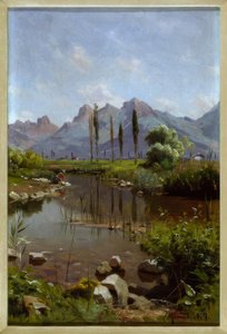 Banco de Creek no lago de Genebra de Peder Monsted