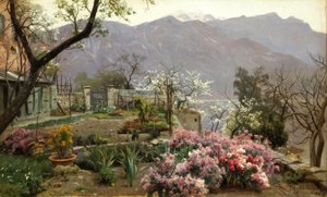 Jardim de flores em Bellagio de Peder Monsted
